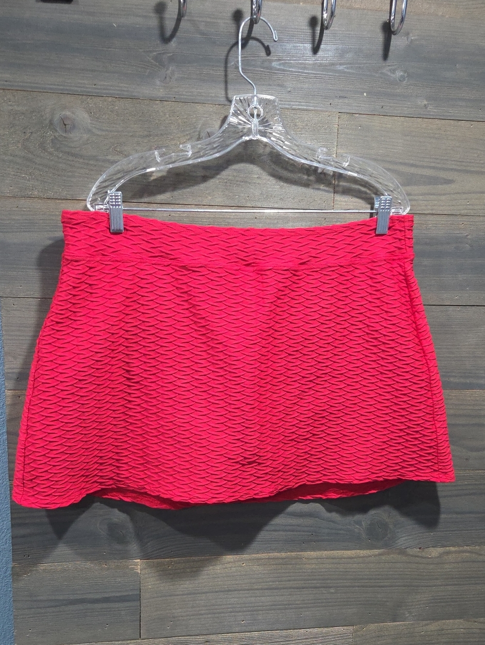 Lands' End Bright Red Textured Swim Skirt